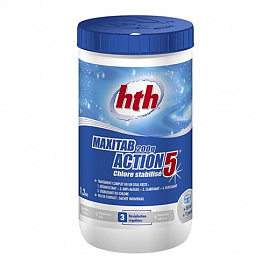 Многофункциональные таблетки стабилизированного хлора Hth 5в1 1.2 кг по 20 гр maxitab action 5